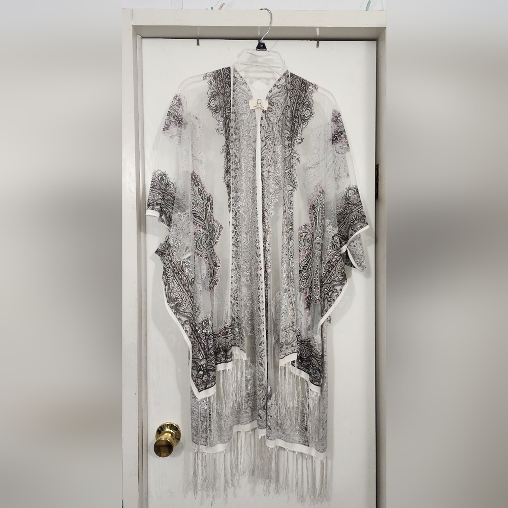 Pretty Persuasions Sheer Paisley Kimono Wrap